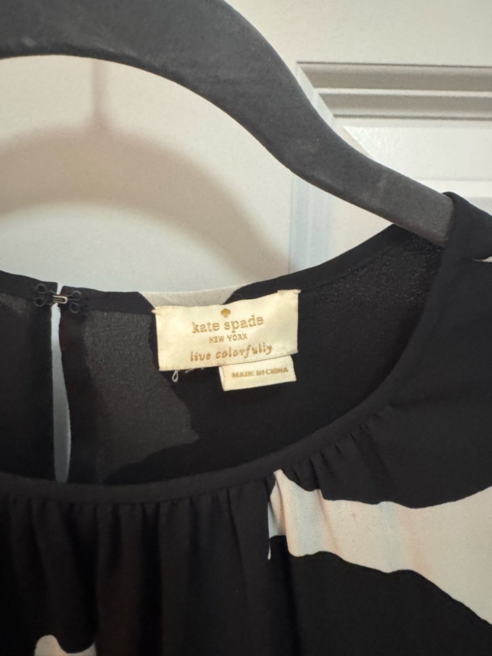 Kate spade Black and Cream Printed Women's Blouse - Picture 2 of 5